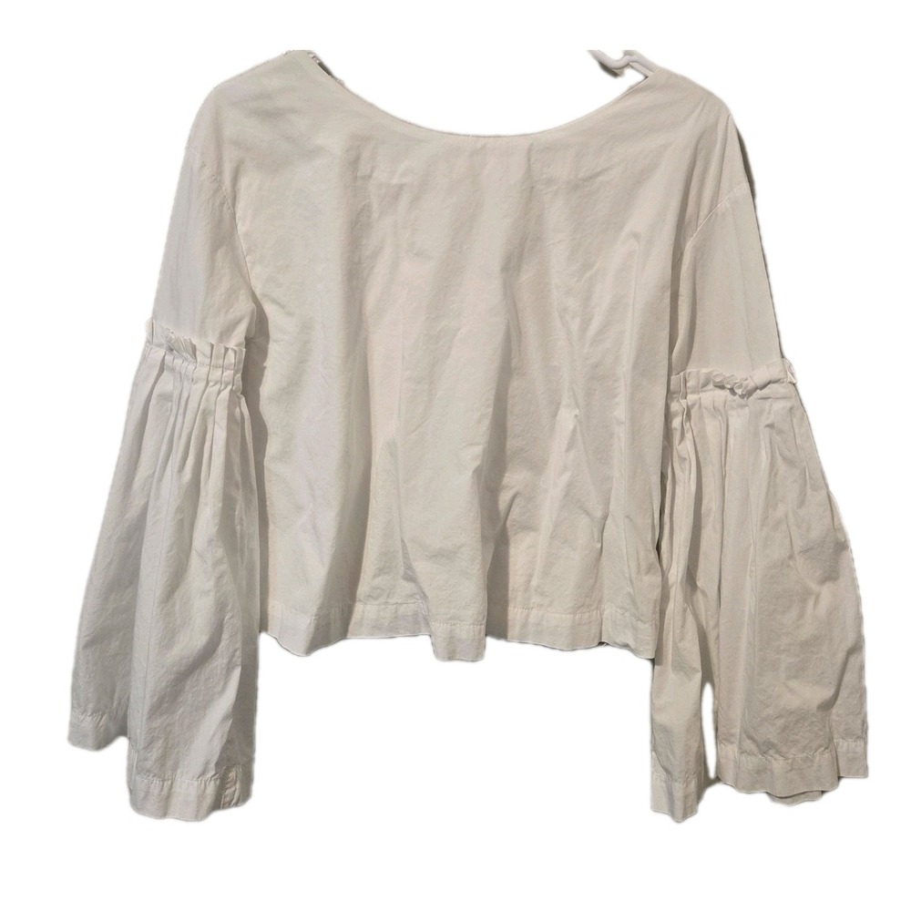 Free People 'So Obviously Yours' White Bell Sleeve Top with Bow Ties Medium